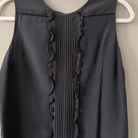 Kate Spade Silk Pleated Top Black - 2 - Picture 2 of 7